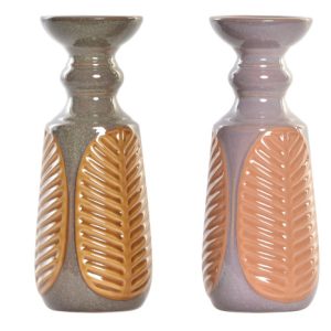 Set of 2 ceramic candle holders