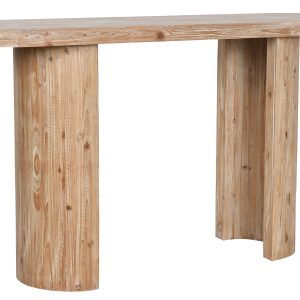 Consola em madeira natural sem acabamento