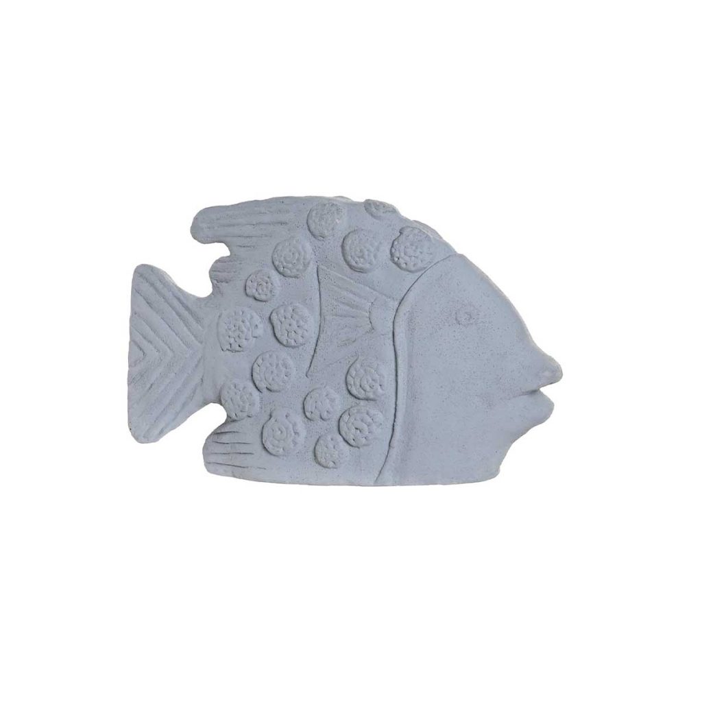 Figura decorative, fish, terracotta with distressed effect - Branco