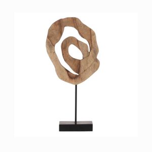 Beige sculpture Mango wood