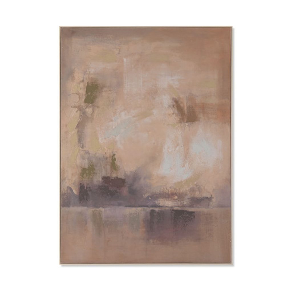 Quadro Abstrato em Tons Taupe e Malva