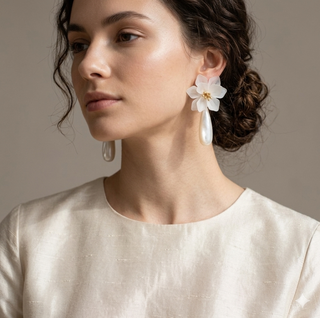 Brincos Gardenia Pearl Drop